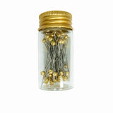 PLASTIC HEADED PINS IN GLASS JAR