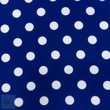 PRINTED MINI MATT (150CM) WHT/ROYAL BIG DOTS