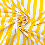 115CM PRINTED POLY COTTON YELLOW/WHITE STRIPE