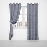 MODERN TEXTURE EYELET CURTAIN - GREY