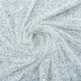 130CM SICILIAN BEADED TULLE- WHITE