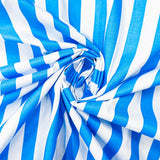 115CM PRINTED POLY COTTON TURQ/WHITE BIG STRIPE