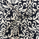 PRINTED CAPRI LINEN LOOK 25 BLACK&amp;WHITE