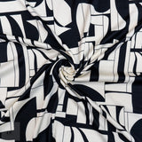 PRINTED HEAVY SATIN 150CM BLACK