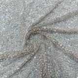130CM SICILIAN BEADED TULLE- CHAMPAGNE