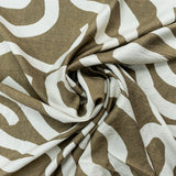 RAYON NYLON CRINKLE PRINT-OATMEAL/BROWN