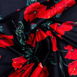 150CM DIGITAL PRINT STRETCH TAFFETA DAFFODIL