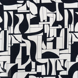 PRINTED HEAVY SATIN 150CM BLACK