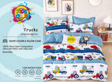 KIDS DUVET COVER DOUBLE - TRUCKS