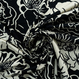 PRINTED COTTON POPLIN- BLACK