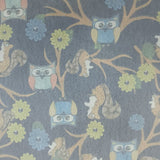 150CM PRINTED DENIM - GREY FLOWER