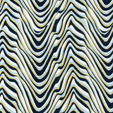 PRINTED PLISSE PLEAT BLACK GOLD