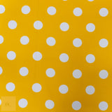 PRINTED MINI MATT (150CM) WHT/YELLOW BIG DOTS