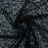130CM SICILIAN BEADED TULLE- BLACK