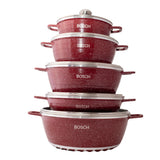 BOSCH POT SET 10PCS RED