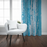 TEXTURE LINED CURTAIN-AQUA