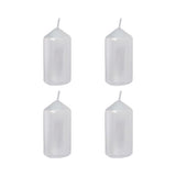 SMALL CANDLES 4PC-SILVER