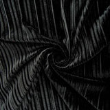 150CM KOREAN PLEATED VELVET-BLACK
