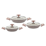 NON STICK GRANITE EGG PAN SET 6Pcs -BEIGE
