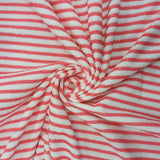 150CM STRIPE TOWELLING-CORAL-WHITE