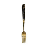 GOLD &amp; BLACK MARBLE HANDLE FORK 6PC