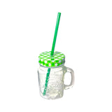 CONSOL MASON JAR WITH COLOURED LID + STRAW