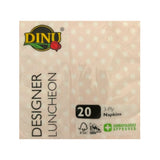 PRINTED SERVIETTES MULTI DOTS PINK