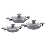 NON STICK GRANITE EGG PAN SET 6Pcs -GREY
