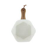 SERVING PORCELAIN DISH WITH WOODEN HANDLE