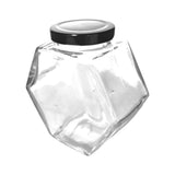 380ML HEX GLASS JAR WITH LID