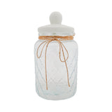 CANNISTER GLASS/WHITE CERAMIC LID 6LT