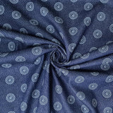 150CM PRINTED DENIM-SPOTTY SWIRLS