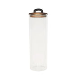STORAGE JAR WITH WOODEN HANDLE LID LRG