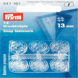 SEW ON SNAP FAST TRANSP 13MM