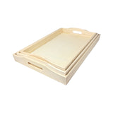 3PC WOODEN TRAY SET