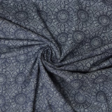 150CM PRINTED DENIM-CRAZY CIRCLES