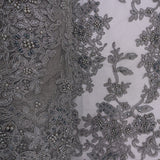 EVENING COUTURE SEQ &amp; BEADS - GREY