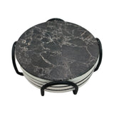 4PC MARBLE COASTERS WITH STAND